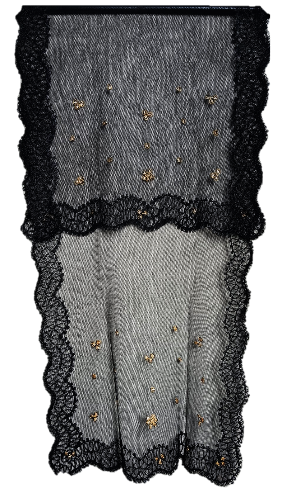 Véu bordado a palha de trigo