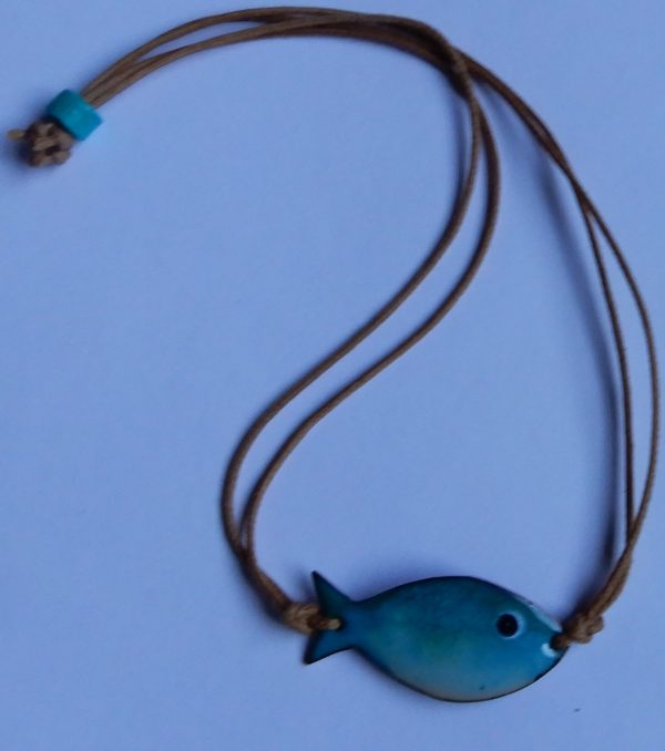 Pulseira com aplicação em cobre esmaltado (Peixe)