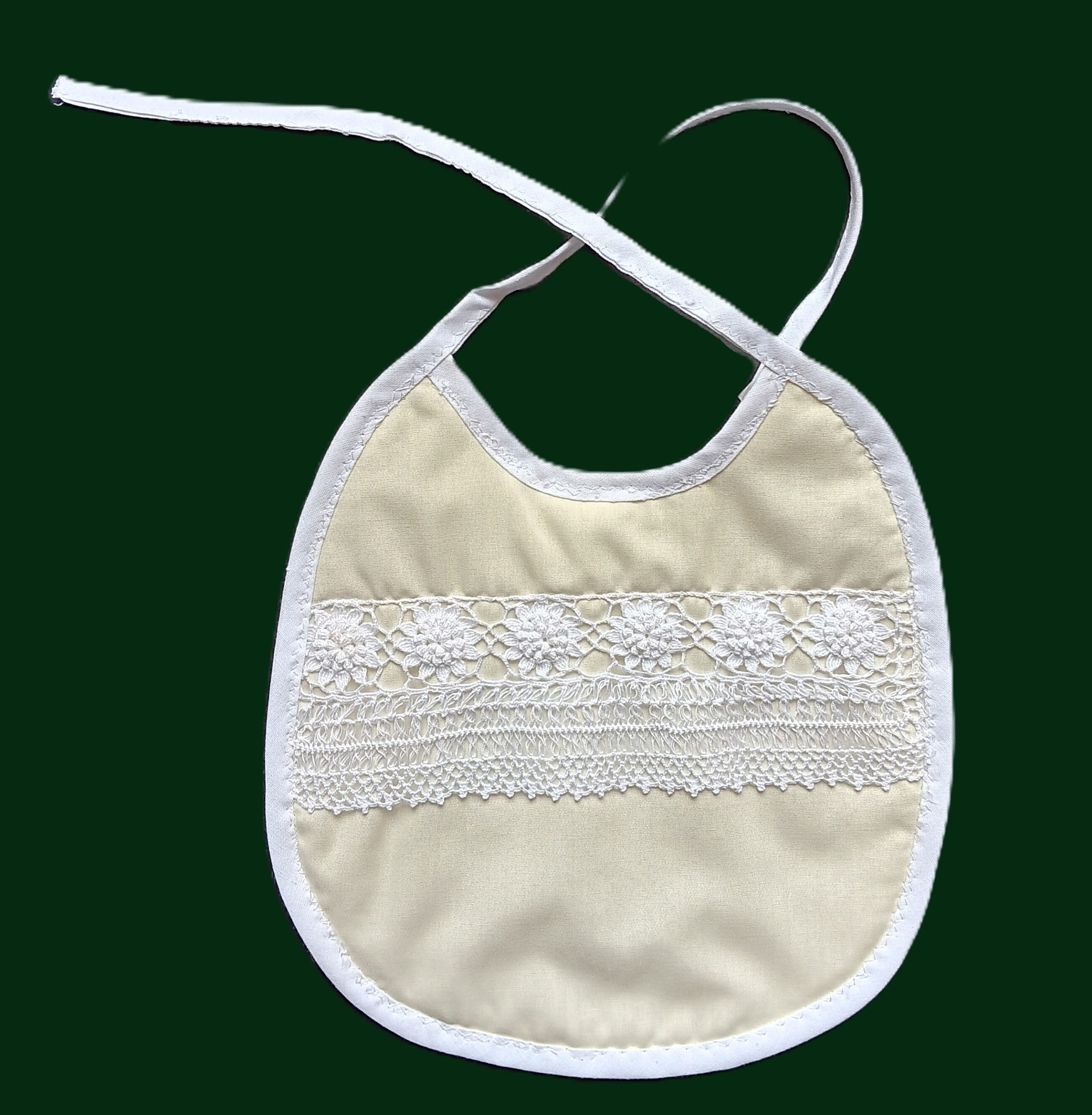 Babete com renda, amarelo